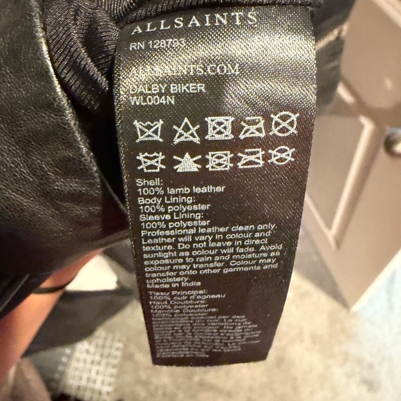 All Saints Black Leather Moto Jacket - Picture 5 of 5